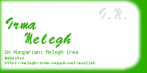 irma melegh business card